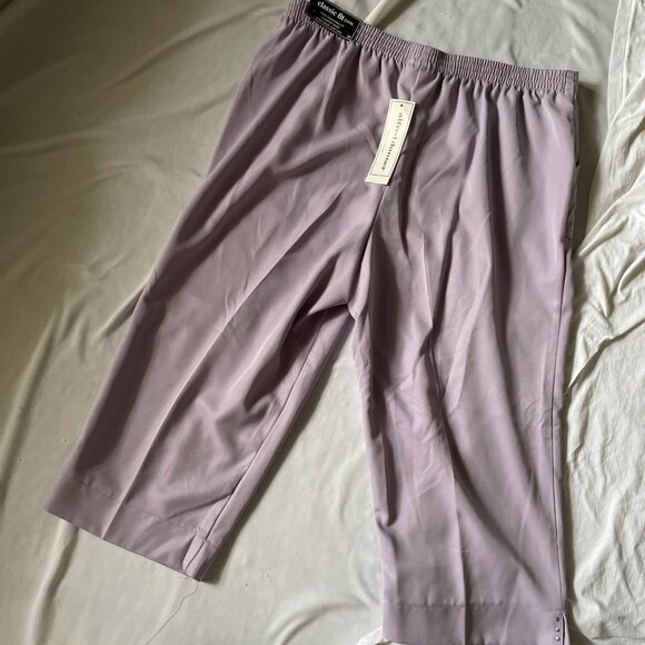 Alfred Dunner Womens Size 16 Lilac Polyester Capri Pants With Pockets & Stud Det - Picture 7 of 9